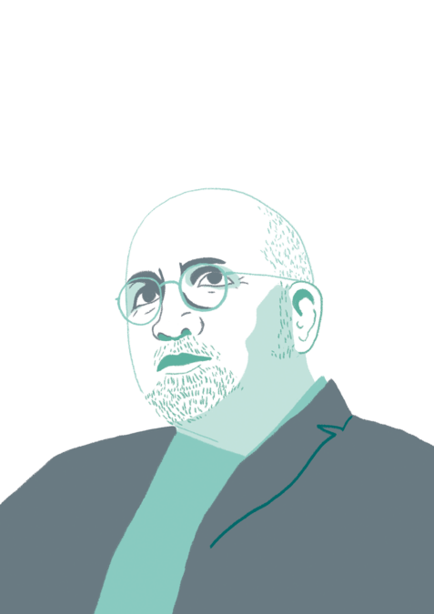 Portrait dessiné de Patrick Chamoiseau